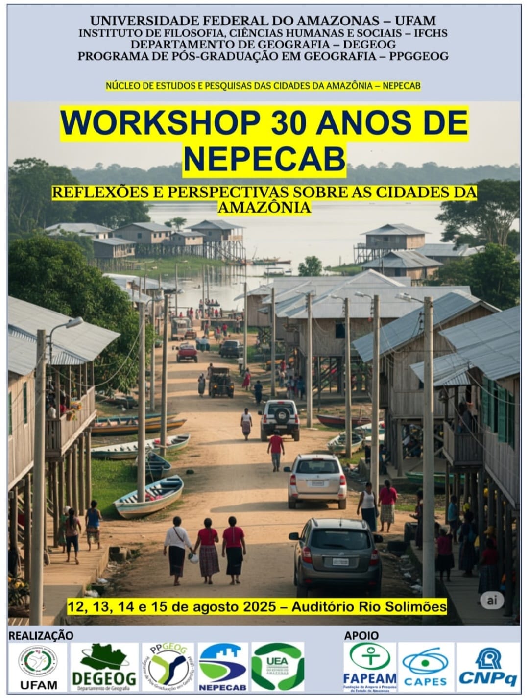 Workshop 30 anos de NEPECAB: reflexões e perspectivas sobre as cidades da Amazônia